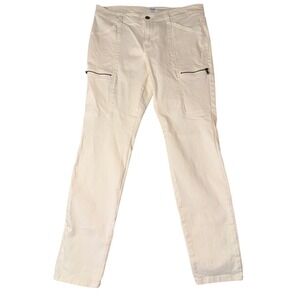 Gap Legging Women Cream White Cargo Zip Pocket Stretch Skinny‎ Pants Size 6